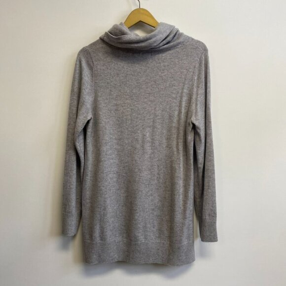 NWT LL Bean 100% Cashmere Gray Cowl Neck Sweater - Picture 7 of 8